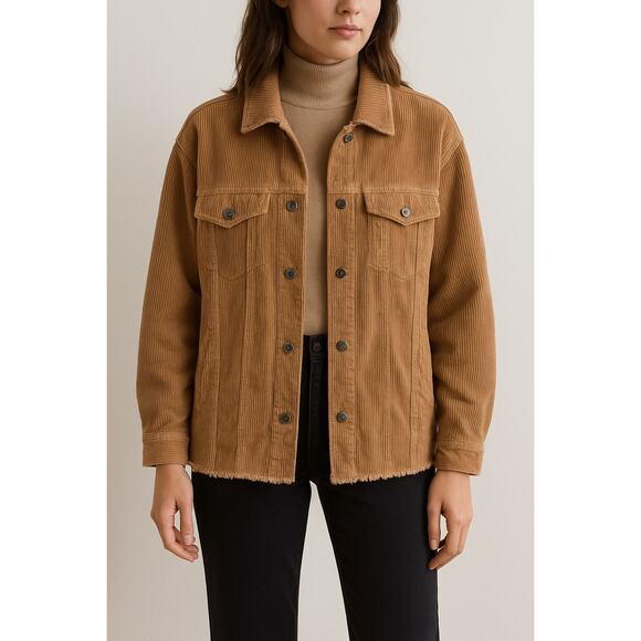 Zara Jackets & Blazers - ZARA Tan Corduroy Button-Up Jacket — Women’s Size M